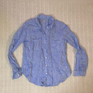 LILLY PULITZER SEA VIEW BUTTON DOWN LINEN